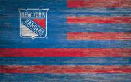 New York Rangers 11" x 19" Distressed Flag Sign