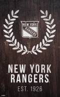 New York Rangers 11" x 19" Laurel Wreath Sign