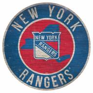 New York Rangers 12" Circle with State Sign