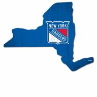 New York Rangers 12" Team Color Logo State Sign