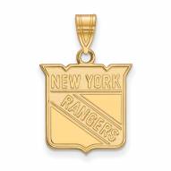 New York Rangers 14k Yellow Gold Medium Pendant