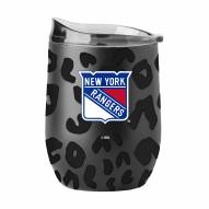 New York Rangers 16 oz. Leopard Powder Coat Curved Beverage Glass