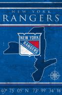 New York Rangers 17" x 26" Coordinates Sign