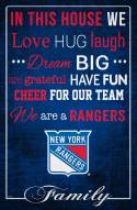New York Rangers 17" x 26" In This House Sign