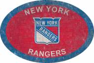 New York Rangers 46" Team Color Oval Sign
