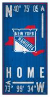 New York Rangers 6" x 12" Coordinates Sign