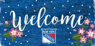 New York Rangers 6" x 12" Floral Welcome Sign