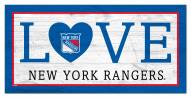 New York Rangers 6" x 12" Love Sign
