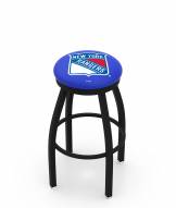 New York Rangers Black Swivel Bar Stool with Accent Ring