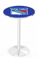 New York Rangers Chrome Pub Table with Round Base
