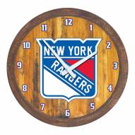 New York Rangers "Faux" Barrel Top Wall Clock