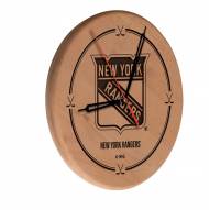 New York Rangers Laser Engraved Wood Clock