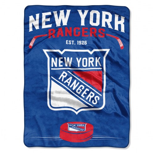 New York Rangers Inspired Plush Raschel Blanket