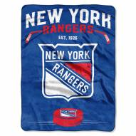 New York Rangers Inspired Plush Raschel Blanket