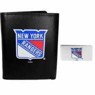 New York Rangers Leather Tri-fold Wallet & Money Clip