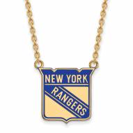 New York Rangers Sterling Silver Gold Plated Large Pendant Necklace