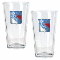 New York Rangers NHL Pint Glass - Set of 2