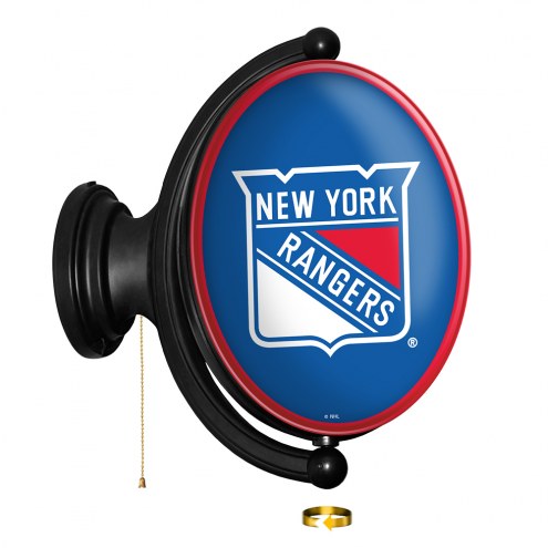 New York Rangers Oval Rotating Lighted Wall Sign