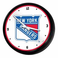 New York Rangers Retro Lighted Wall Clock