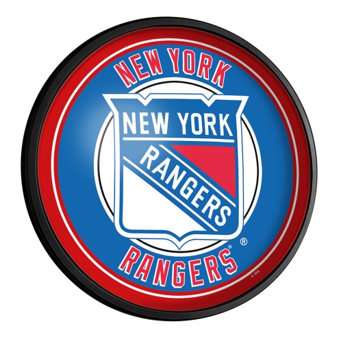 New York Rangers Round Slimline Lighted Wall Sign