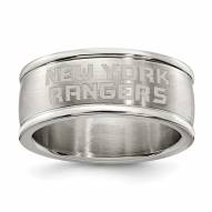 New York Rangers Stainless Steel Logo Ring