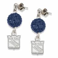 New York Rangers Sterling Silver Crystal Ovation Earrings