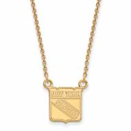 New York Rangers Sterling Silver Gold Plated Small Pendant Necklace