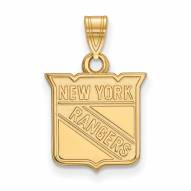 New York Rangers Sterling Silver Gold Plated Small Pendant