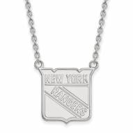 New York Rangers Sterling Silver Large Pendant Necklace