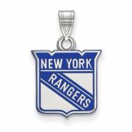 New York Rangers Sterling Silver Small Enamel Pendant