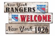 New York Rangers Welcome 3 Plank Sign