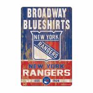New York Rangers Slogan Wood Sign