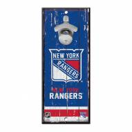 New York Rangers Wood Bottle Opener