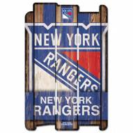 New York Rangers Wood Fence Sign