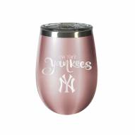 New York Yankees 10 oz. Rose Gold Blush Wine Tumbler