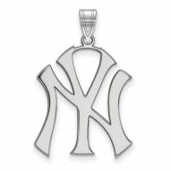 New York Yankees 10k White Gold Large Pendant