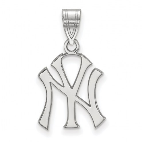New York Yankees 10k White Gold Medium Pendant