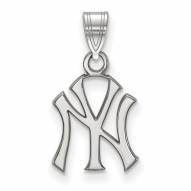 New York Yankees 10k White Gold Small Pendant
