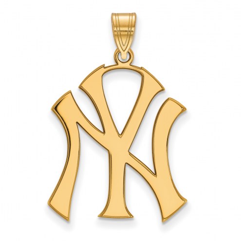 New York Yankees 10k Yellow Gold Extra Large Pendant