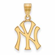New York Yankees 10k Yellow Gold Medium Pendant