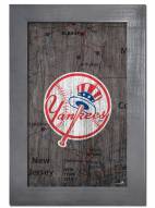 New York Yankees 11" x 19" City Map Framed Sign