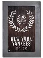 New York Yankees 11" x 19" Laurel Wreath Framed Sign