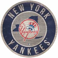New York Yankees 12" Circle with State Sign