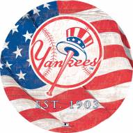 New York Yankees 12" Team Color Flag Circle Sign