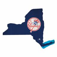 New York Yankees 12" Team Color Logo State Sign