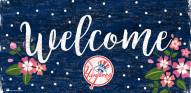 New York Yankees 6" x 12" Floral Welcome Sign