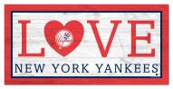 New York Yankees 6" x 12" Love Sign