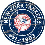 New York Yankees Distressed Round Sign