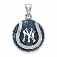New York Yankees Sterling Silver Baseball Pendant