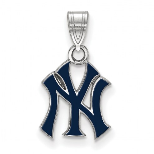 New York Yankees Sterling Silver Small Enameled Pendant